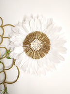 JUJUHAT « LE PRÉCIEUX » blanc avec raphia + coquillages cauris