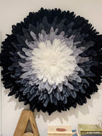 deco murale plumes blanches blanche noires interieur naturel