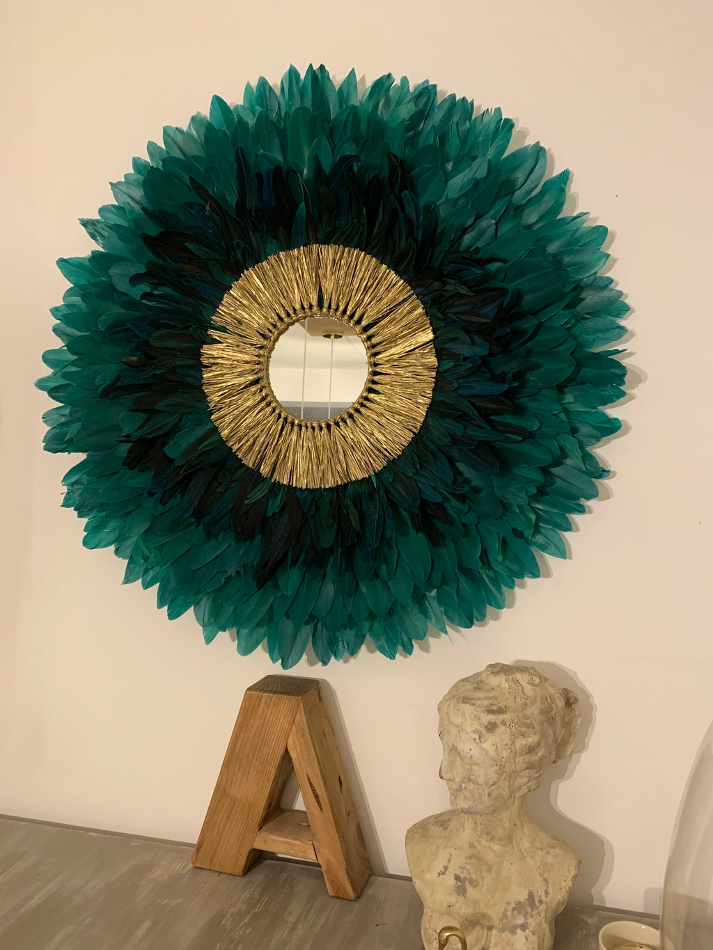 Juju Hat “Golden Maki” – Vert & Noir – Miroir Soleil en Raphia Doré