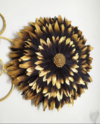 JUJUHAT "BLACK SHIELD" noir et or + coquillages cauris or