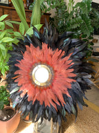 JUJUHAT « BERBÈRE » noir et terracotta avec son miroir en laiton marocain