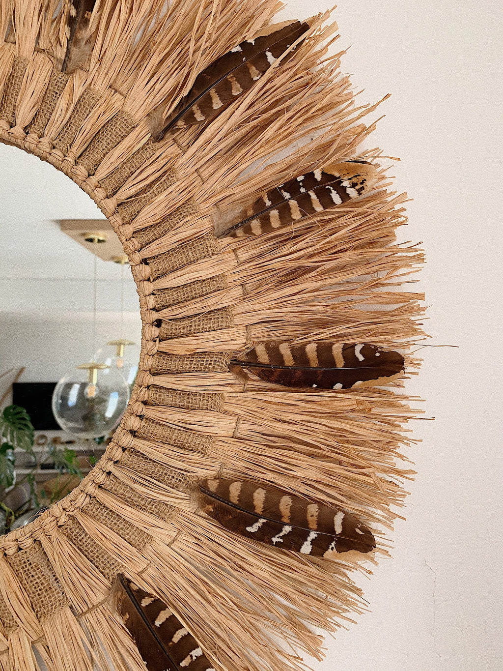 ROCKY MOUNTAINS Miroir avec Raphia Naturel