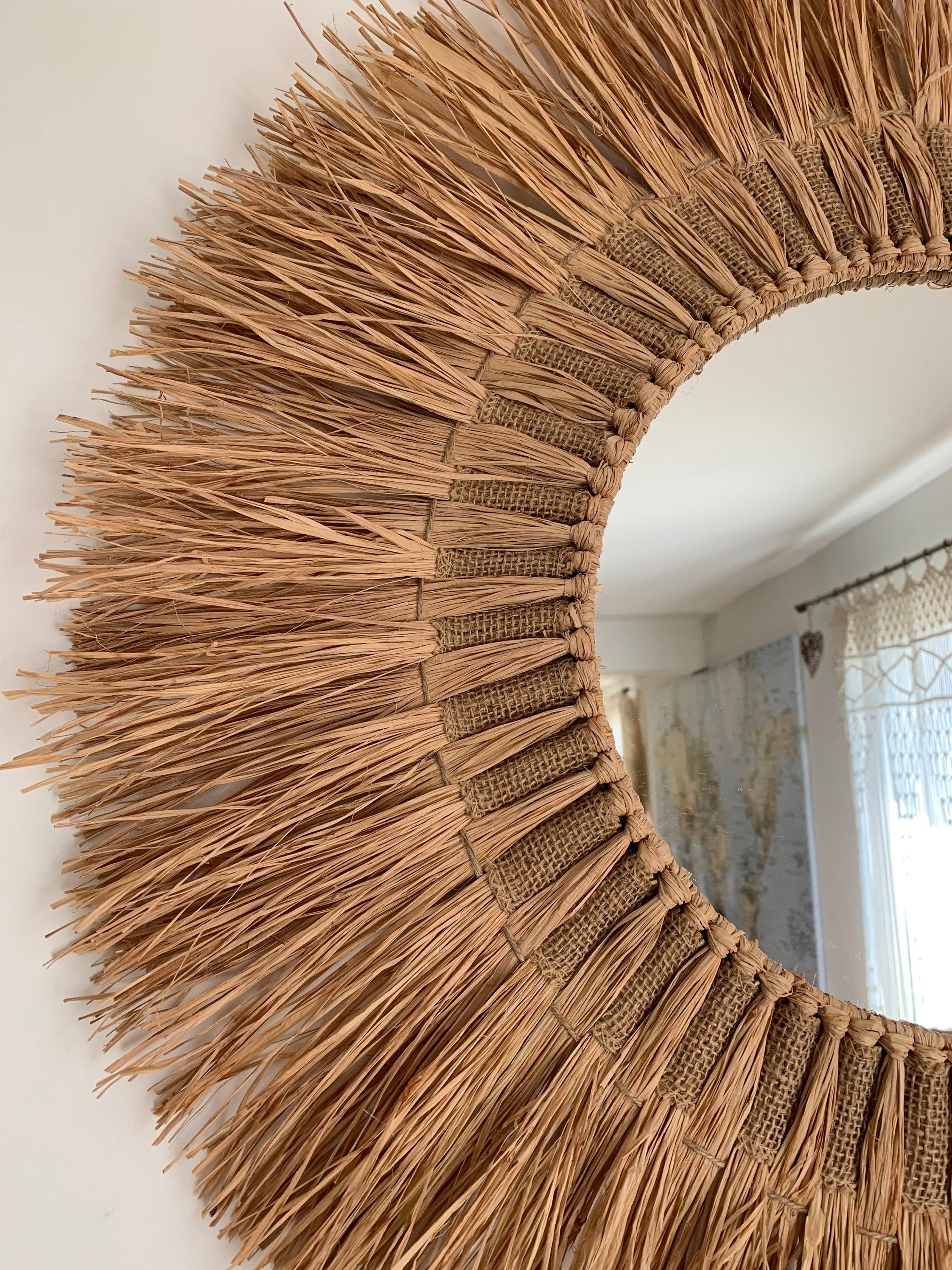ROCKY MOUNTAINS Miroir avec Raphia Naturel