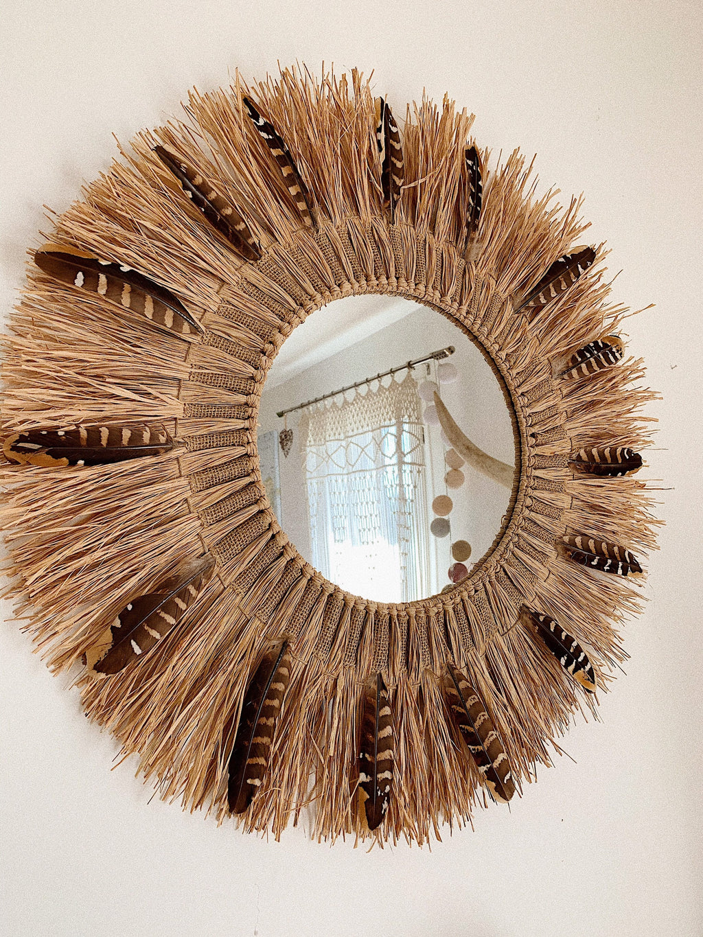 ROCKY MOUNTAINS Miroir avec Raphia Naturel
