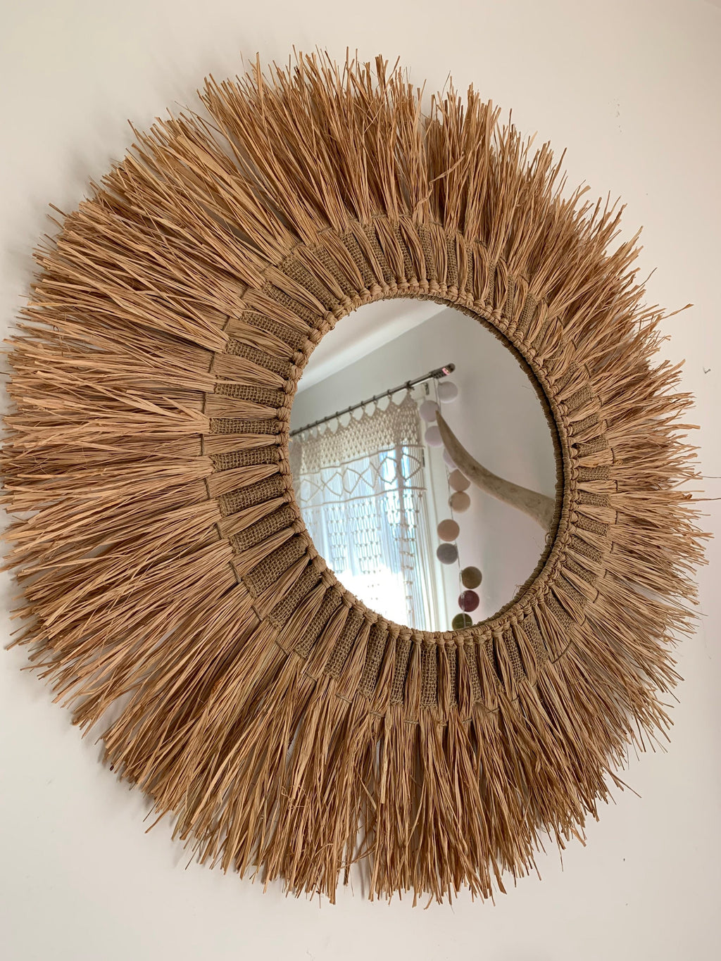 ROCKY MOUNTAINS Miroir avec Raphia Naturel