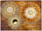 Le Trio Jade – Composition murale ethnique en plumes naturelles – Juju Hats faits main décoration mur bohème