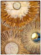 Le Trio Jade – Composition murale ethnique en plumes naturelles – Juju Hats faits main décoration mur bohème