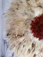 Juju Hat INDIAN SUMMER RED LOVER – Plumes rouges et naturelles – Décoration murale bohème chic