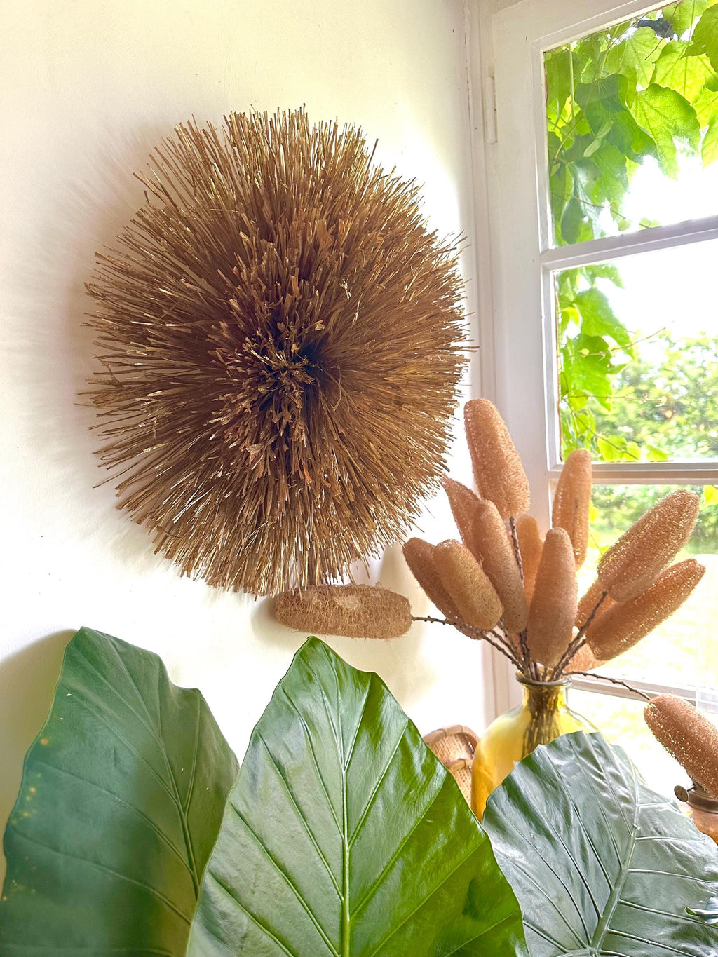 Juju Hat LE MYSTÈRE – Décoration murale en raphia naturel – Style bohème chic