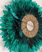 Juju Hat “Golden Maki” – Vert & Noir – Miroir Soleil en Raphia Doré
