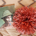 MAASAÏ Wall Pompom Intense Terracotta in Natural Fibers 48 cm Boho Handmade Decor