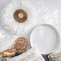 JUJUHAT « LE PRÉCIEUX » blanc avec raphia + coquillages cauris