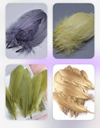 LE MARGOT – Juju Hat vert profond & miroir doré | Décoration murale bohème chic en plumes naturelles