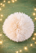Pompon mural blanc 48 cm – Décoration murale en raphia – Style bohème chic et naturel